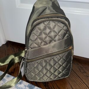 Olive Quilted Backpack